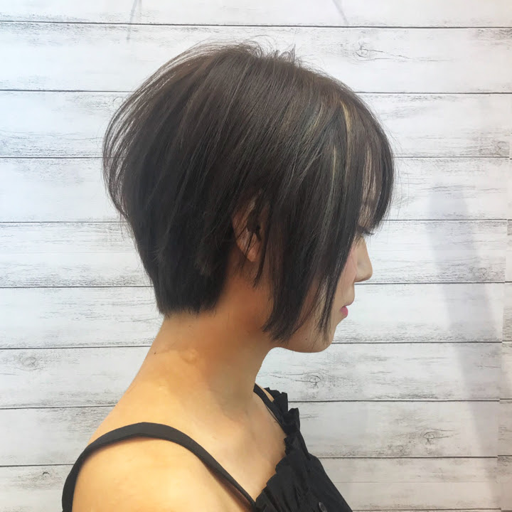 前下がりショートボブ ヘアスタイル 美容院 美容室 モリオフロムロンドン 原宿本店 大宮 池袋 成増