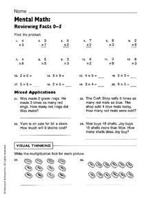 Mental Math Worksheet for 2nd - 4th Grade | Lesson Planet
