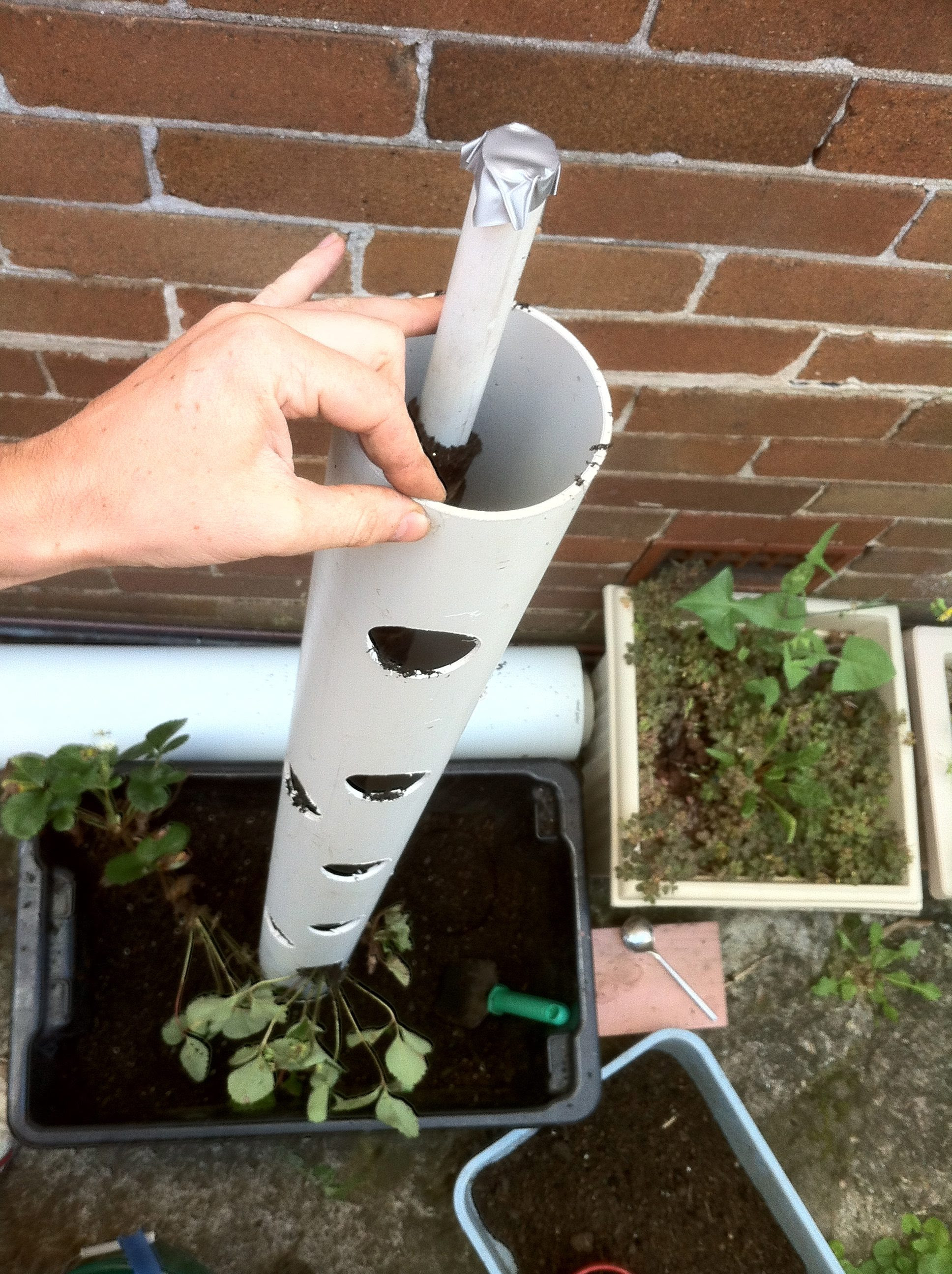 How to make a vertical strawberry tube planter | Urban ...