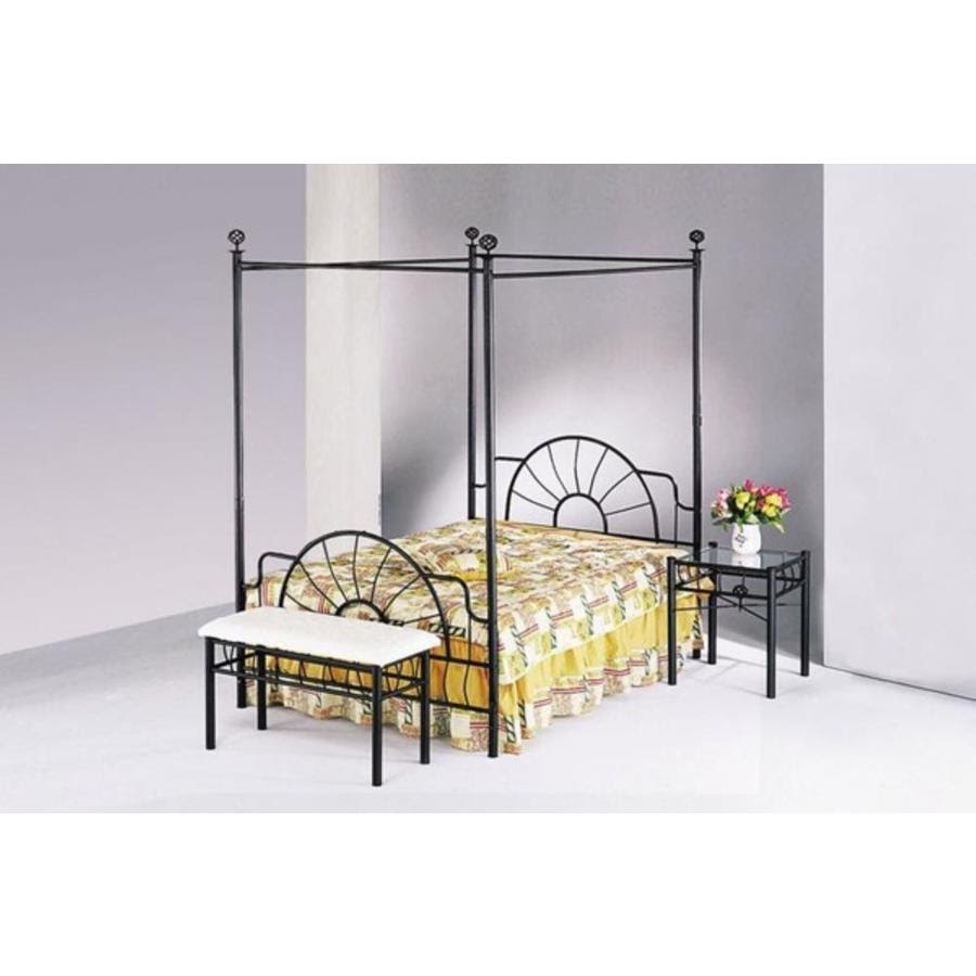 Homeroots Amelia Sandy Black Full Canopy Bed In The Beds Department At Lowes Com
