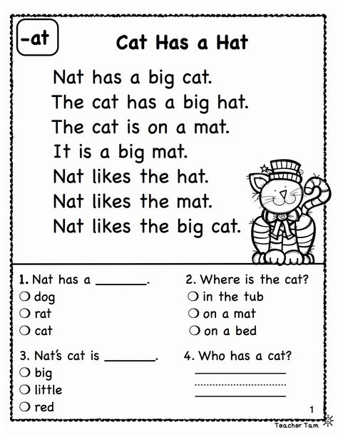  reading comprehension kindergarten worksheets printable kindergarten
