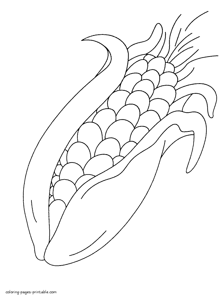 Corn coloring pages to download and print for free