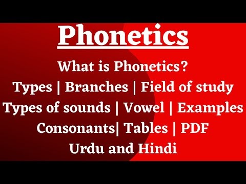 Phonetics | Types | Branches | sounds | Tables | PDF of Notes | Short terms | Urdu and Hindi | PDF 