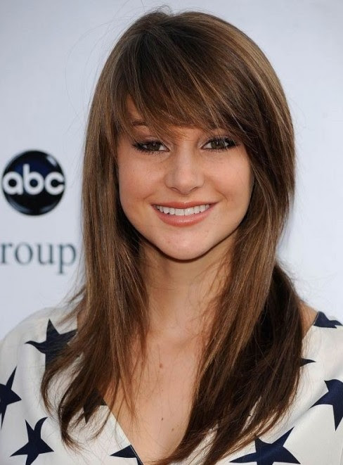 2014 Long Hairstyle with Side Swept Bangs - Pretty Designs
