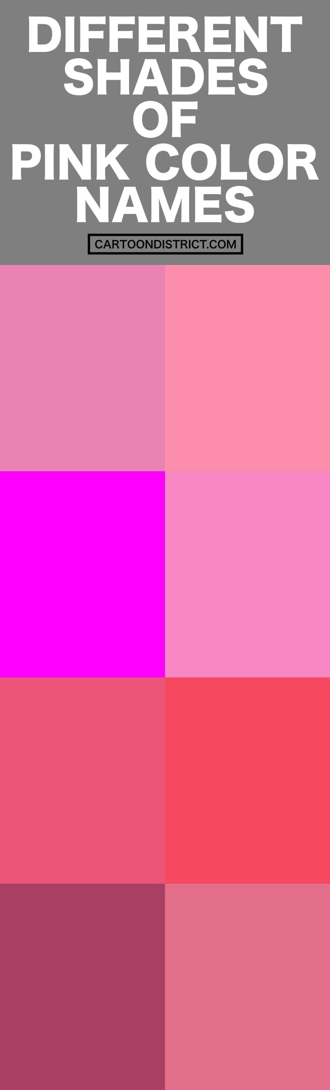 35 Different Shades of Pink Color Names
