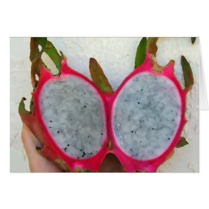 dragonfruit abstract cut in half neat fruit food greeting card