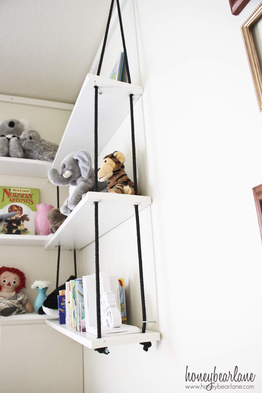 Corner Rope Shelves DIY - HoneyBear Lane