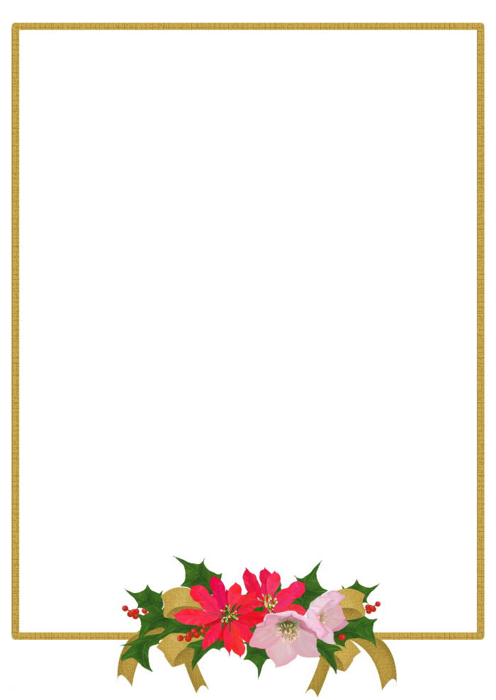 花の便箋 冬 クリスマスのアレンジメント 無料テンプレート Template Million テンプレートミリオン