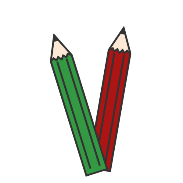 えんぴつ2本のイラスト かわいいフリー素材が無料のイラストレイン