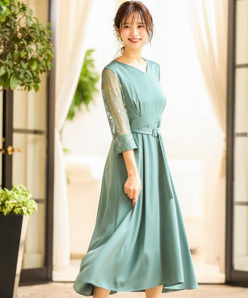 注目の低価格で大人気 の結婚式ワンピース ミントグリーン ドレス Fashion パーティードレス Fashion セール チュール袖 パーティードレス ドレス Letter ファッションレター のファッション ドレス