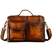 Discount Men Original Leather Design Business Briefcase Laptop Bag Professional Executive Portfolio Lawyer Portfolio Messenger Bag 2119-d