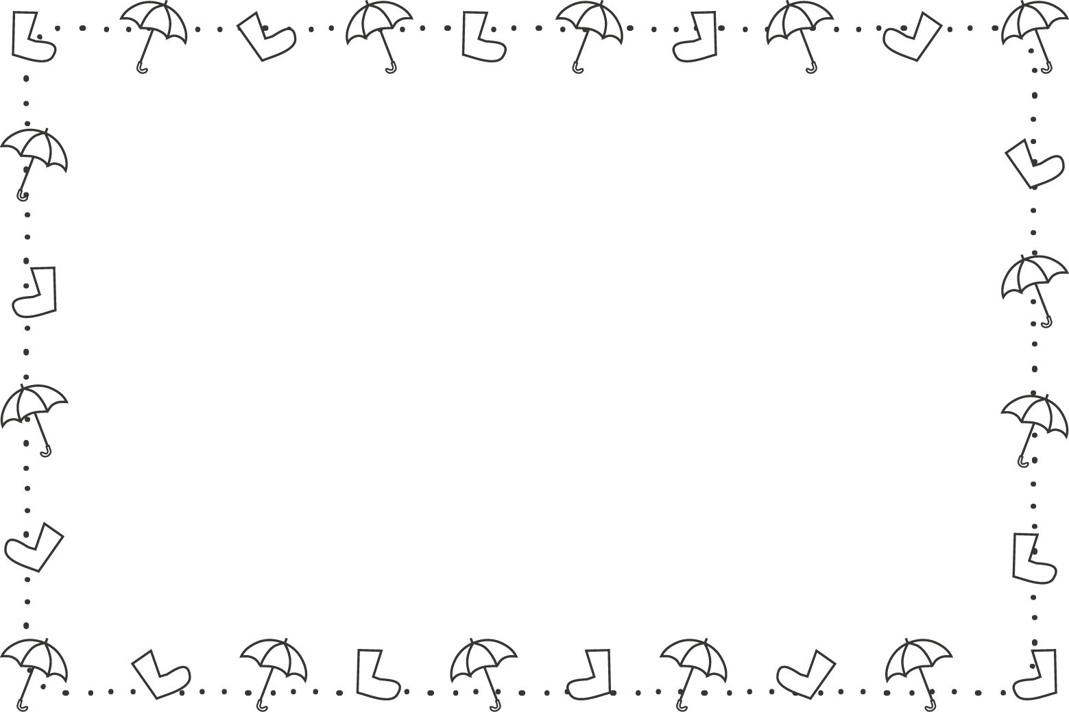 飾り枠 ライン 無料イラスト素材 梅雨