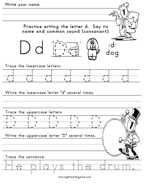  14 best images of lowercase d worksheets for preschool letter d