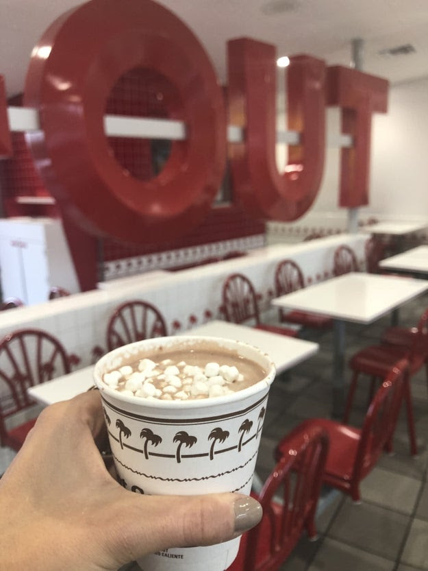 Excuse me. I interrupt your day to bring you some breaking news: In-N-Out has brought back hot-f'ing-chocolate. That's right. You can now drink this bad boy with your burger and animal-style fries any time you want because it's now here year round.