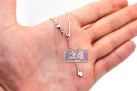 Here's what it is plated with and why plating is used. 14K White Gold Box Link Womens Adjustable Necklace 19 Inches