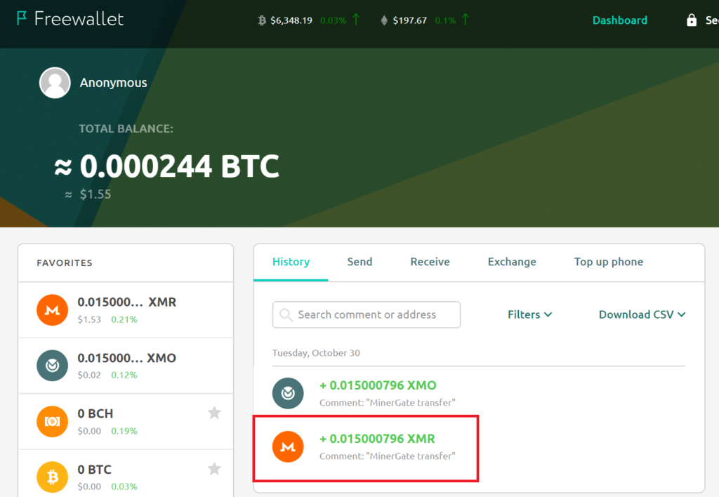 マイナーゲート Minergate でマイニングしたmoneroなどの仮想通貨をfreewalletに出金する方法 最強seの仕事術