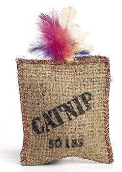 See 3PK Jute Feather Sack W/catnip (Catalog Category: Cat / Cat Toys-catnip)
