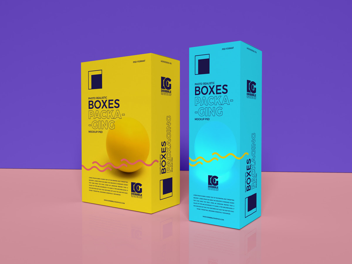 Download Free Photo Realistic Boxes Packaging Mockup PSD 2019 ...
