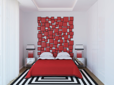 3D art headboard - Bedroom headboard ideas