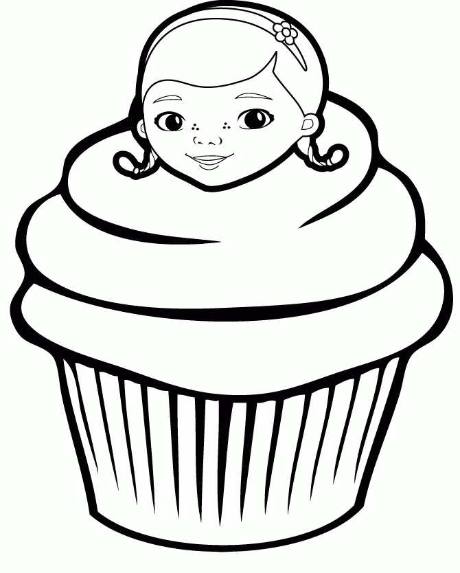 Doc Mcstuffins Cupcake Coloring Pages Clip Art Library