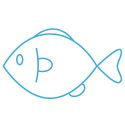 無料イラスト素材 シンプル小魚a44