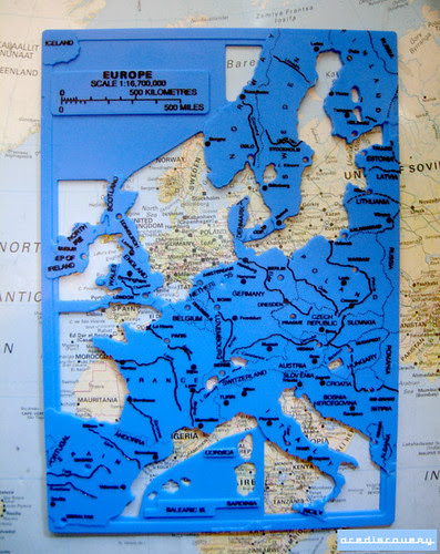 Map stencil of Europe