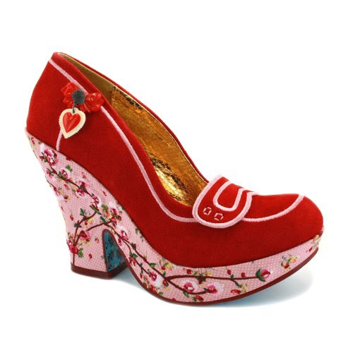 Best Review of Irregular Choice Pashing Womens Suede Wedges Red Suede - 5