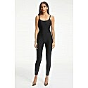 Khloe Kardashian wearing Good American Compression Strappy Catsuit