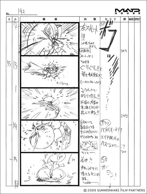 Webアニメスタイル Artwork サマーウォーズ 第13回 絵コンテ３ アクション編