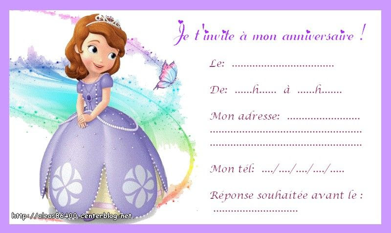 Carte D Invitation A Imprimer Princesse