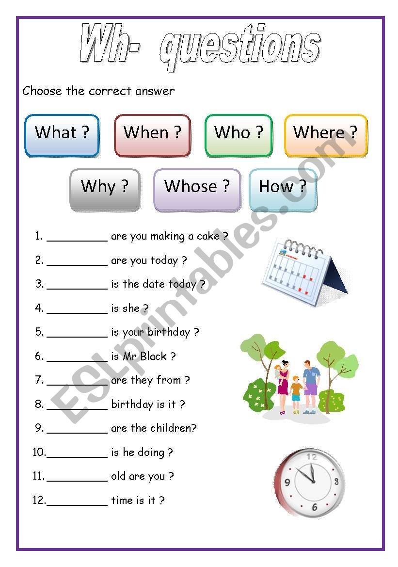 WH questions English for beginners ESL worksheet by WH questions English for beginners ESL worksheet by