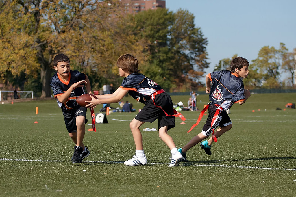 flag football photographs by top New York Photographer Michael Jurick