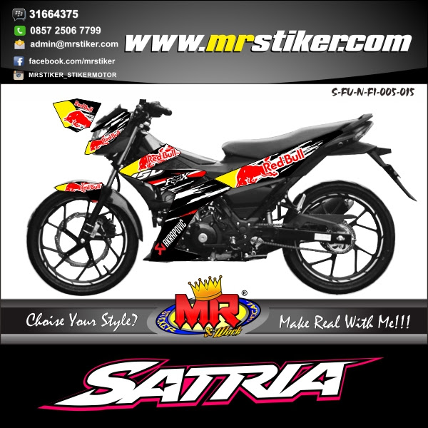 Satria F New FI RED BULL stiker motor striping motor Satria F New FI RED BULL stiker motor striping motor