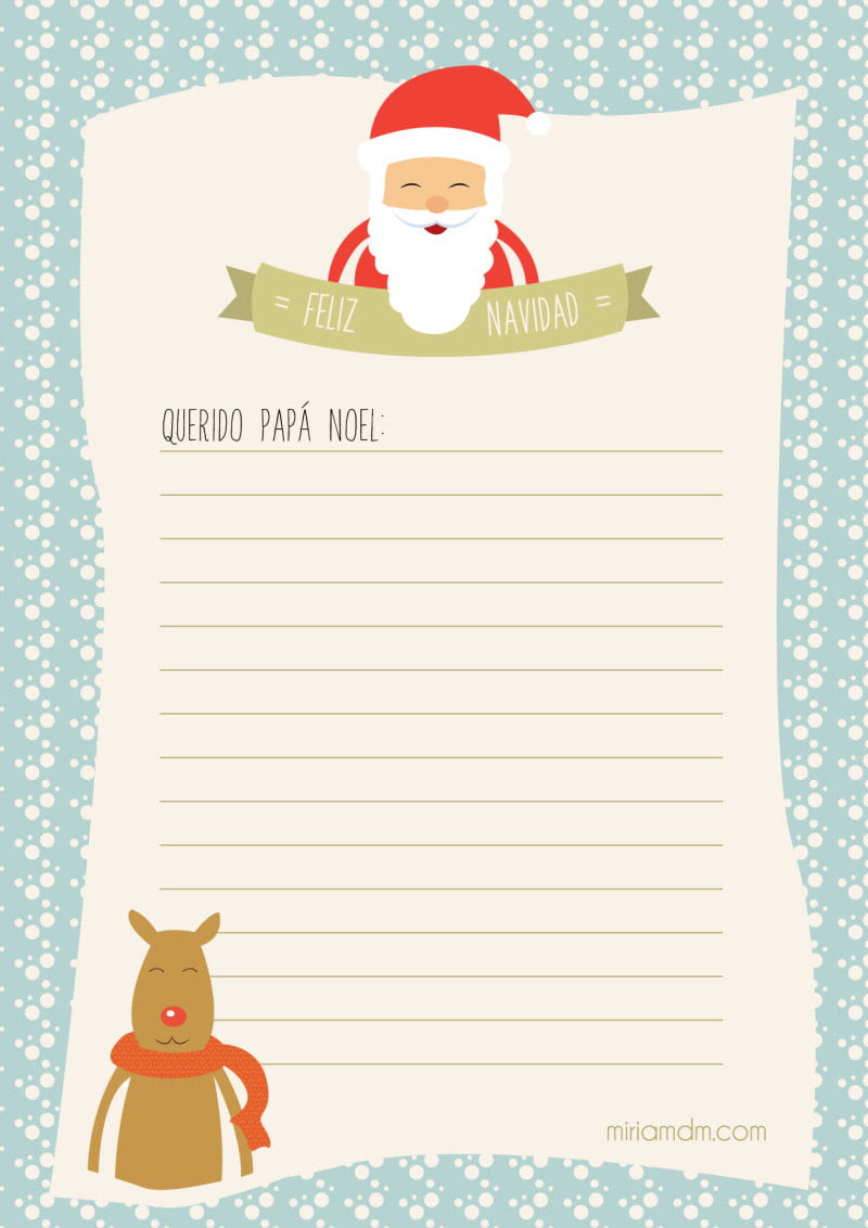 Carta a Papá Noel para los regalos de Navidad para 