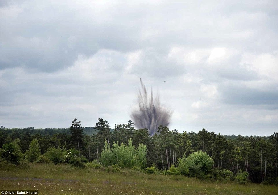 Lethal: A bomb being exploded in the forest - during the battle this would have happened hundreds or thousands times a day