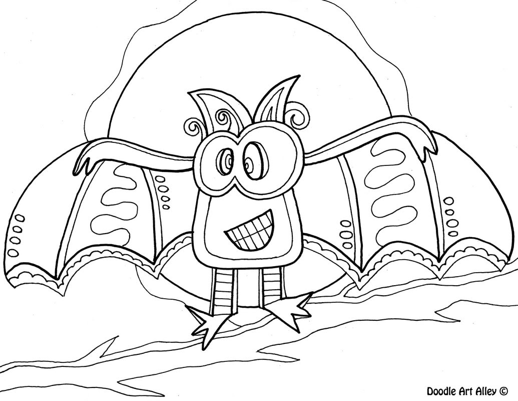 Halloween Coloring Pages Doodle Art Alley