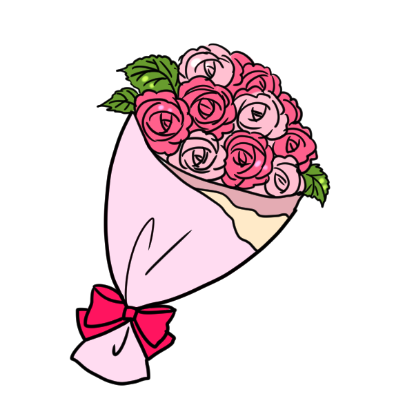 バラの花束のイラスト かわいいフリー素材が無料のイラストレイン