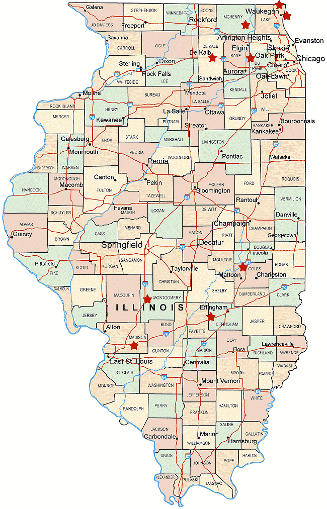 Illinois Map  TravelsFinders.Com