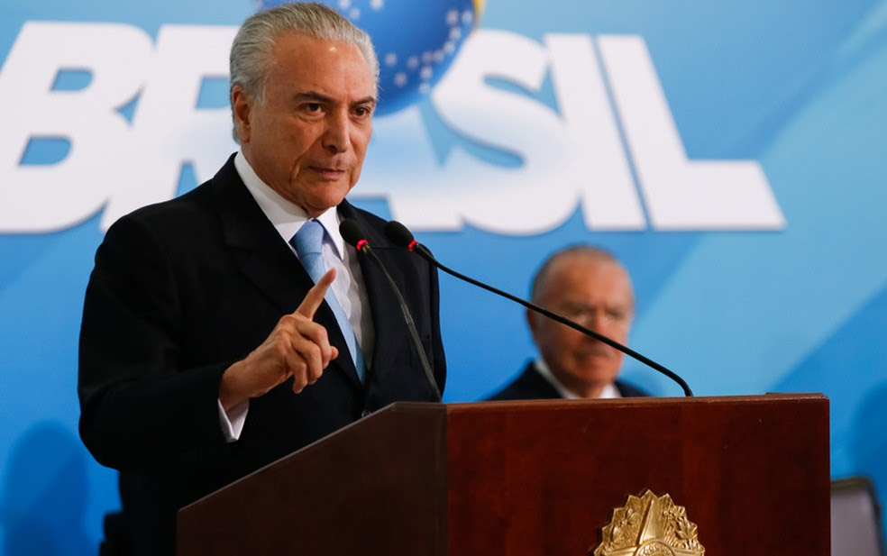 O presidente Michel Temer, durante evento no Planalto nesta quarta (31) (Foto: Marcos Corrêa/PR)