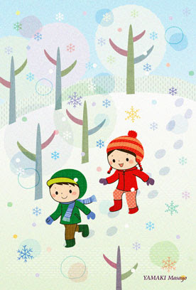 子どものイラスト 冬 外遊び 幼児 アトリエ ハンナ