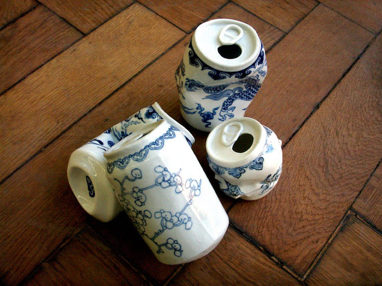 drinking tea lei xue can sculptures ming dynasty chinese porcelain porcelain cans