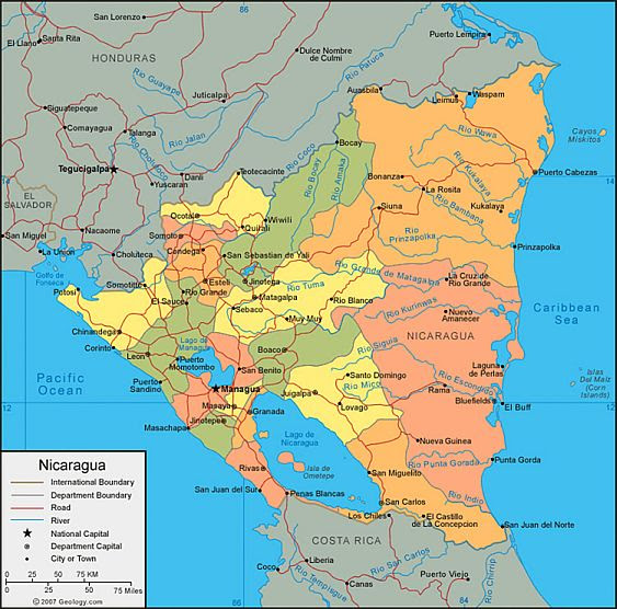 Mapa de Nicaragua | Metro Map | Bus Routes | Metrobus Way Map ...