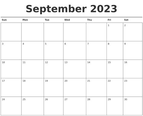 september 2023 calendar printable