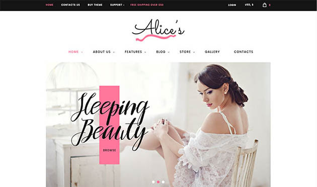 Alice's - Lingerie Fashion Store WordPress Theme
