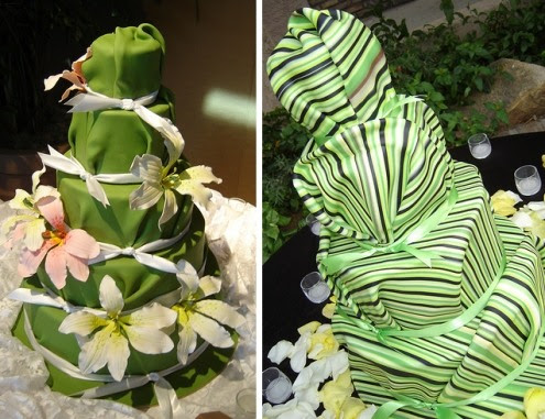 fondant wrapped wedding cakes My brain looks at these and thinks Someone 