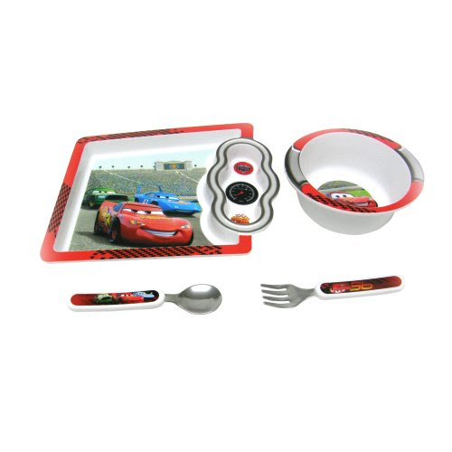 The First Years 4 Piece Feeding Set, Cars/Patterns May Vary