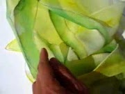 Top silk scarf chiffon yellow green 3, most update!
