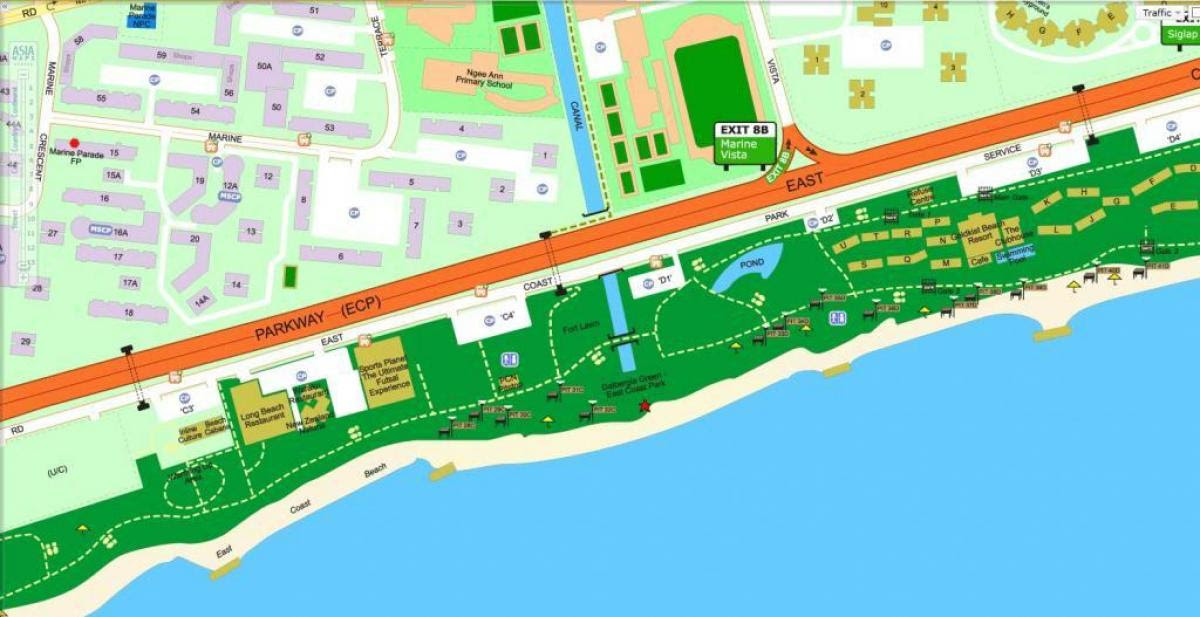 East Coast Park Singapore Map East coast park map map   Map of east coast park map (Singapore)