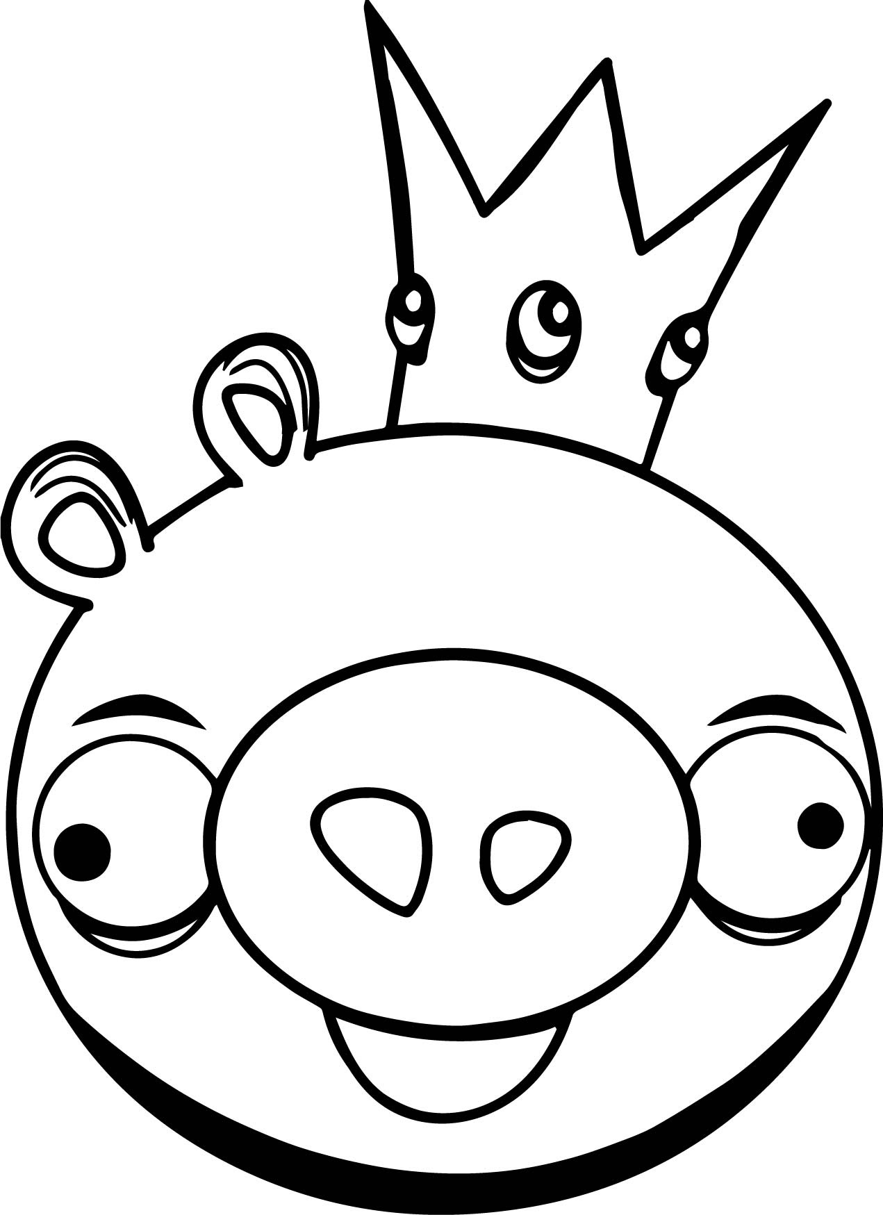 King Pig Angry Birds Coloring Page | Wecoloringpage.com