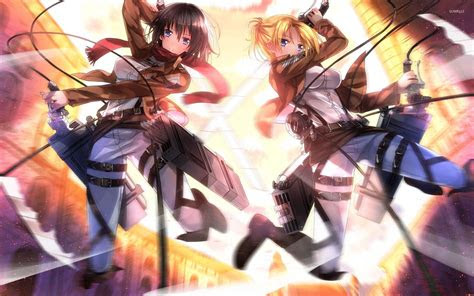 attack  titan mikasa ackerman wallpapers wallpaper cave